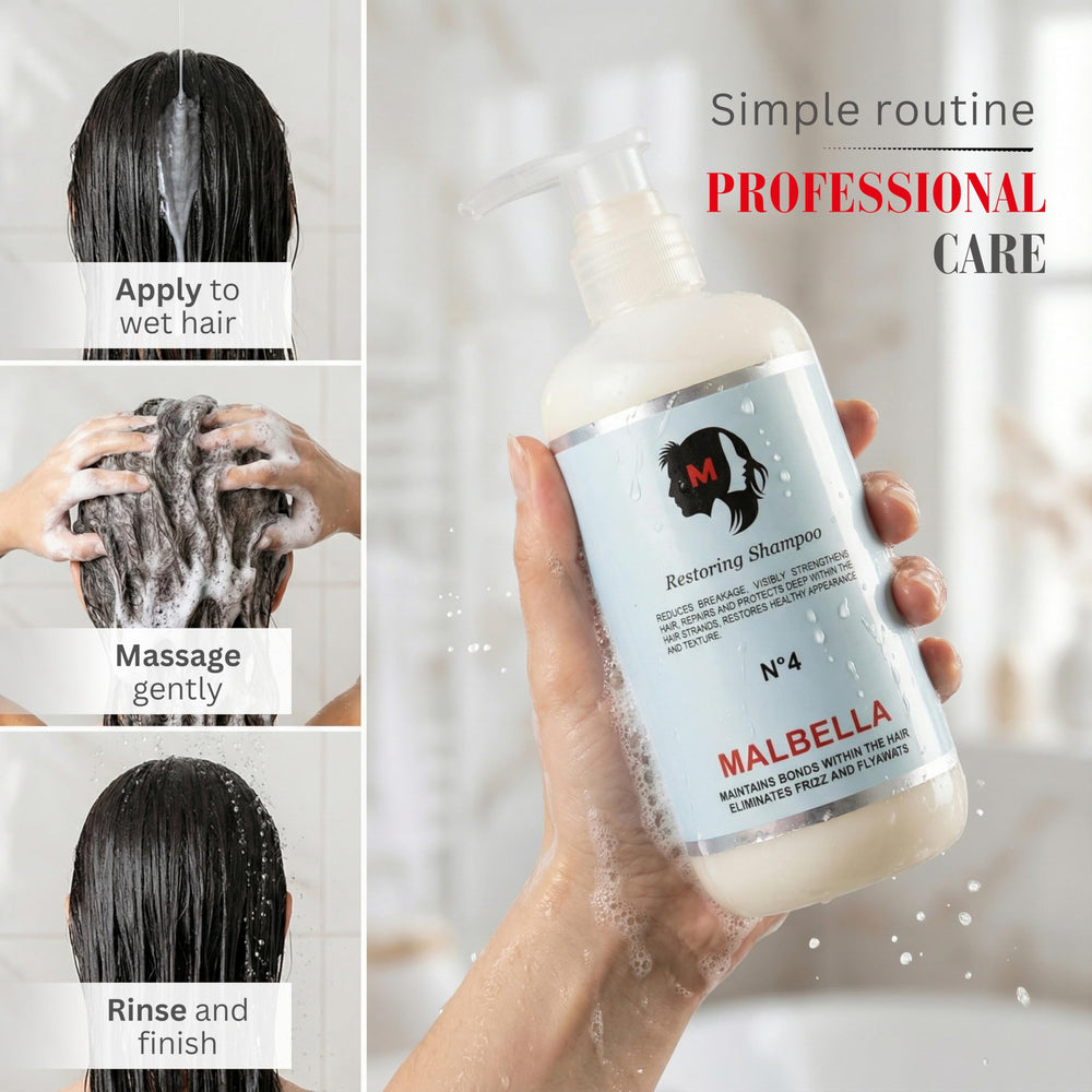 MALBELLA hydrolyzed wheat protein close-up signaling stronger strands and reduced breakage.