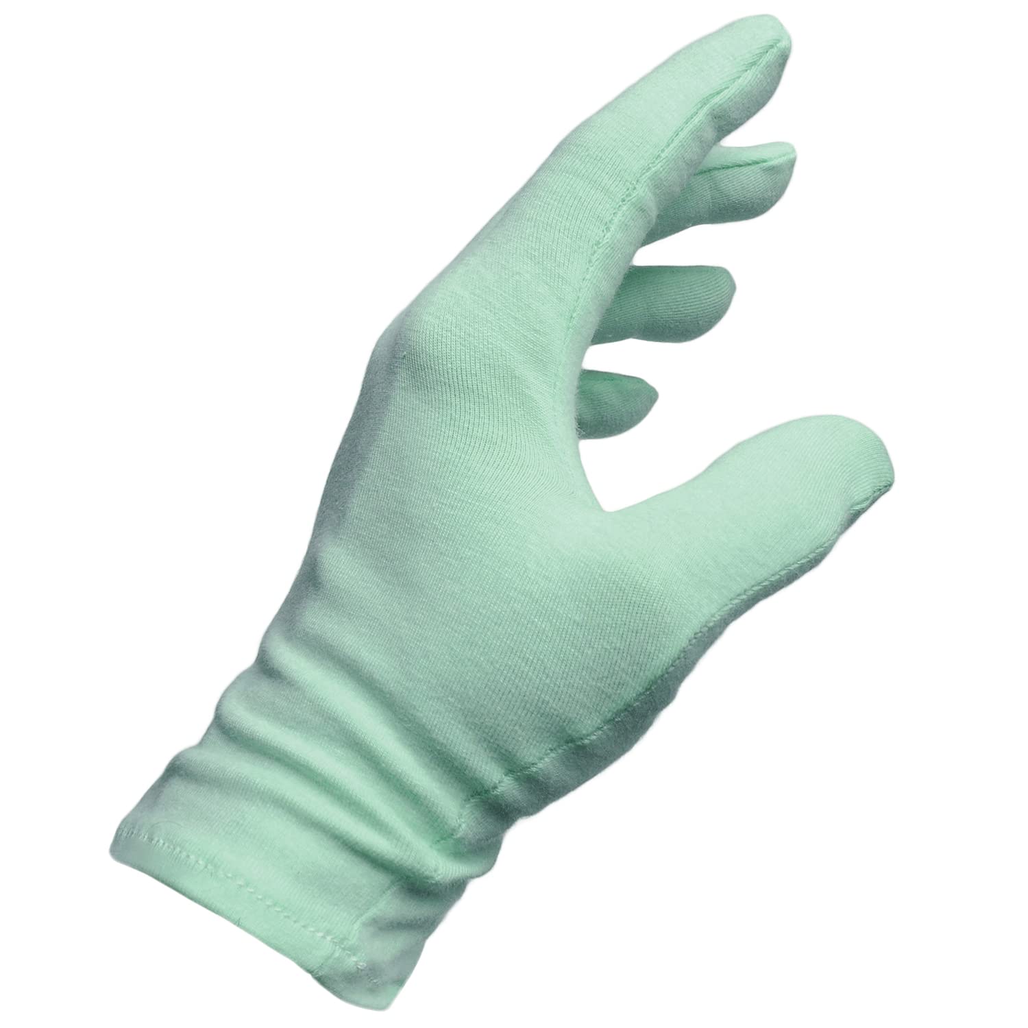 Malcolm's Miracle moisturizing gloves on hand provide snug, breathable warmth while absorbing lotion.