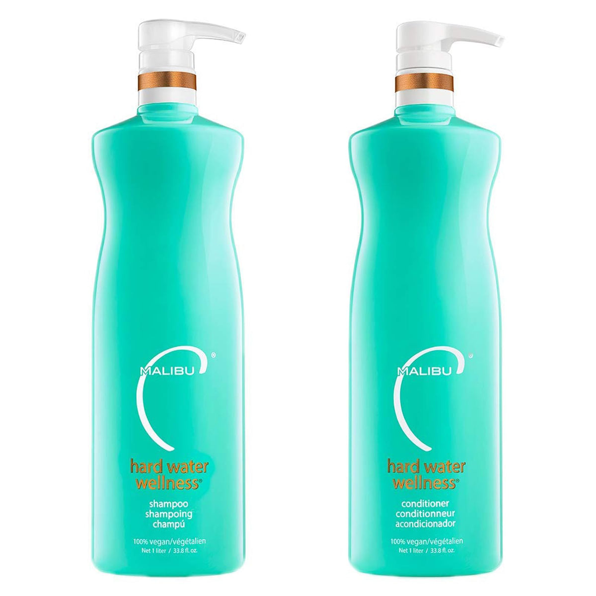Malibu C Hard Water Wash bottle showing detox formula for mineral reduction and shine