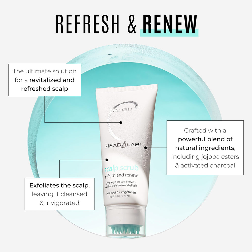 Malibu C Head Lab Scalp Scrub with jojoba esters gently removes buildup for balanced scalp