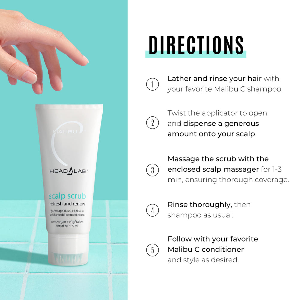 Malibu C Head Lab Scalp Scrub massager helps even coverage during exfoliation