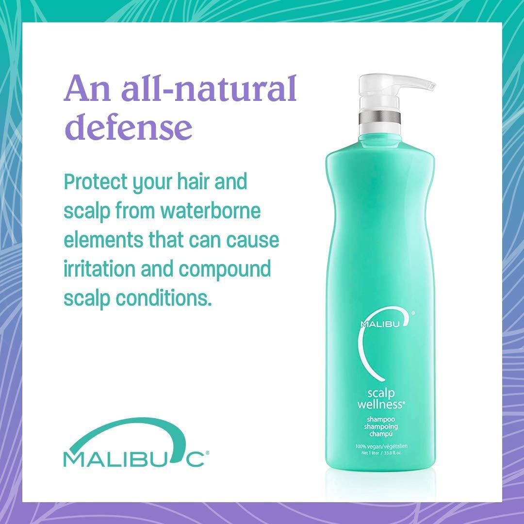 Malibu C product packaging displaying vegan, cruelty-free scalp care.