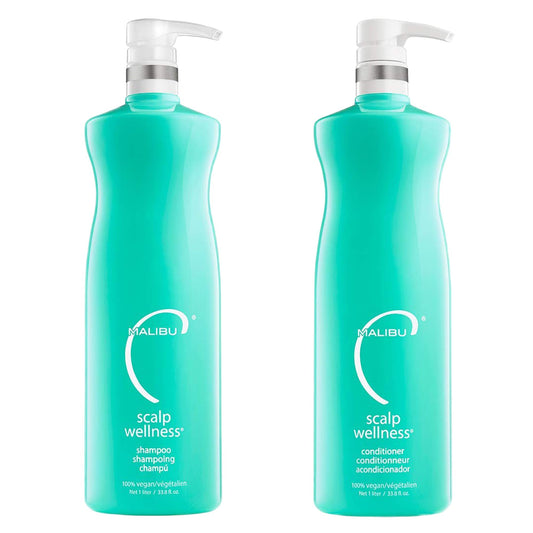 Malibu C Scalp Wellness Shampoo bottle with cooling menthol for refreshing scalp care.