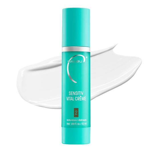 Malibu C Sensitiv Vital Crème bottle provides fragrance-free hydration for sensitive skin