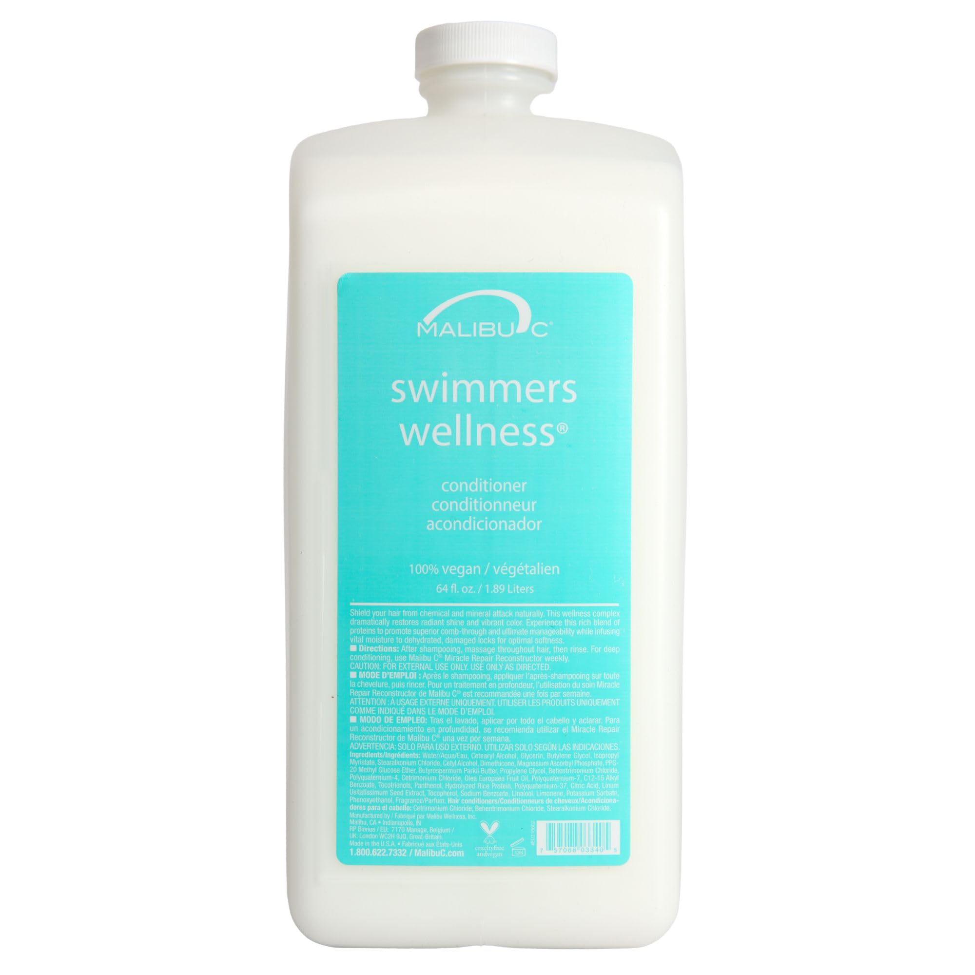 Malibu C Swimmers Wellness Conditioner bottle-pour for easy post-swim hydration