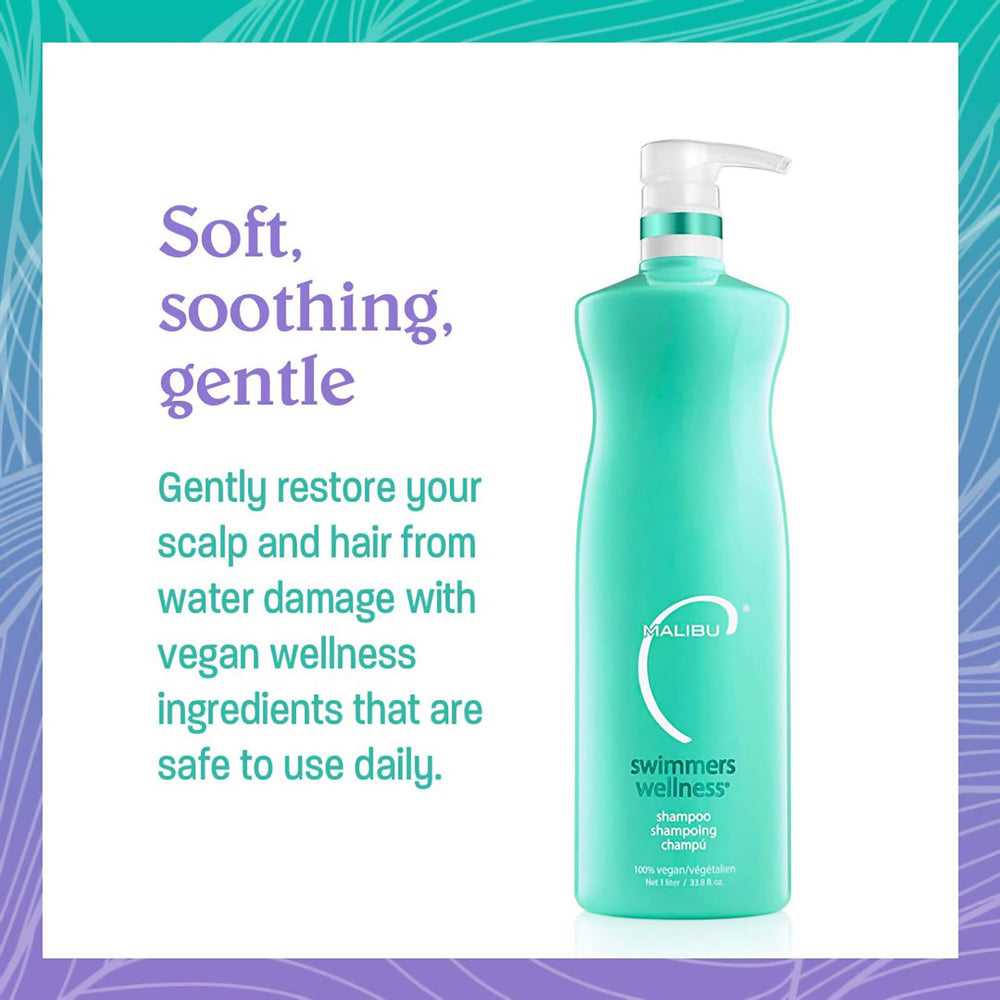 Malibu C Swimmers Wellness gentle formula for moisturized hair after pool days