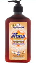 Malibu Tan Hemp Golden Glow bottle shows firming and bronze potential.