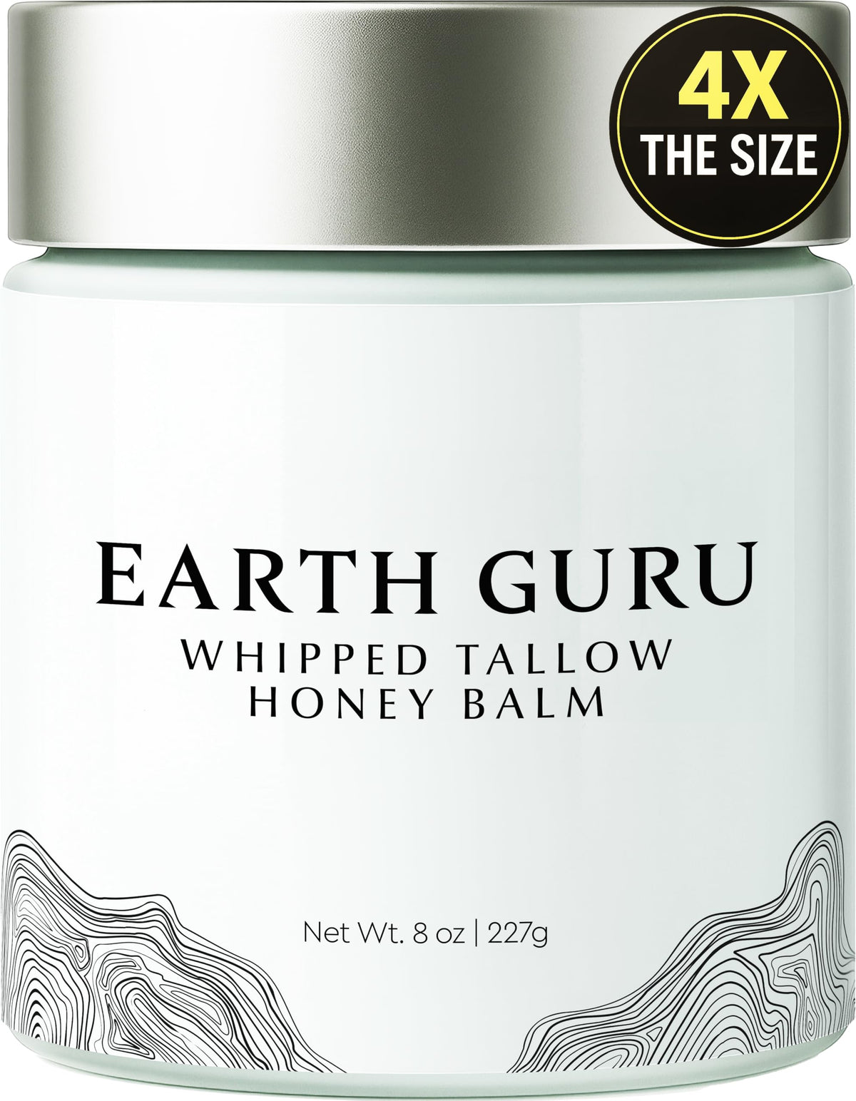 MalloMe Earth Guru XL 8oz balm bottle ready for daily skin moisturization.