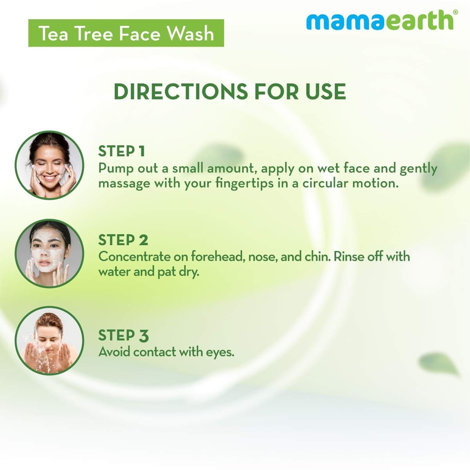 Neem leaves imagery highlights soothing, everyday cleansing with Mamaearth.