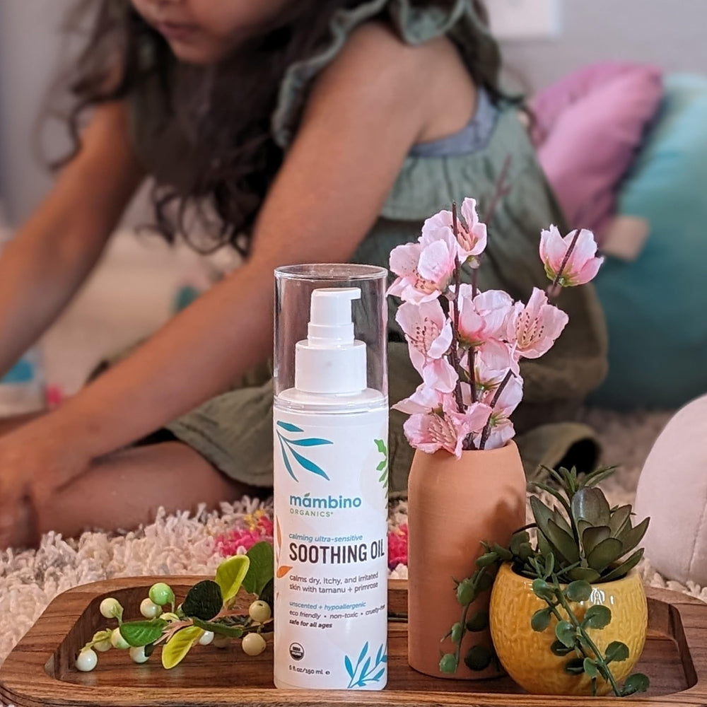 Mambino Organics fragrance-free label highlighting vegan gentleness for all ages