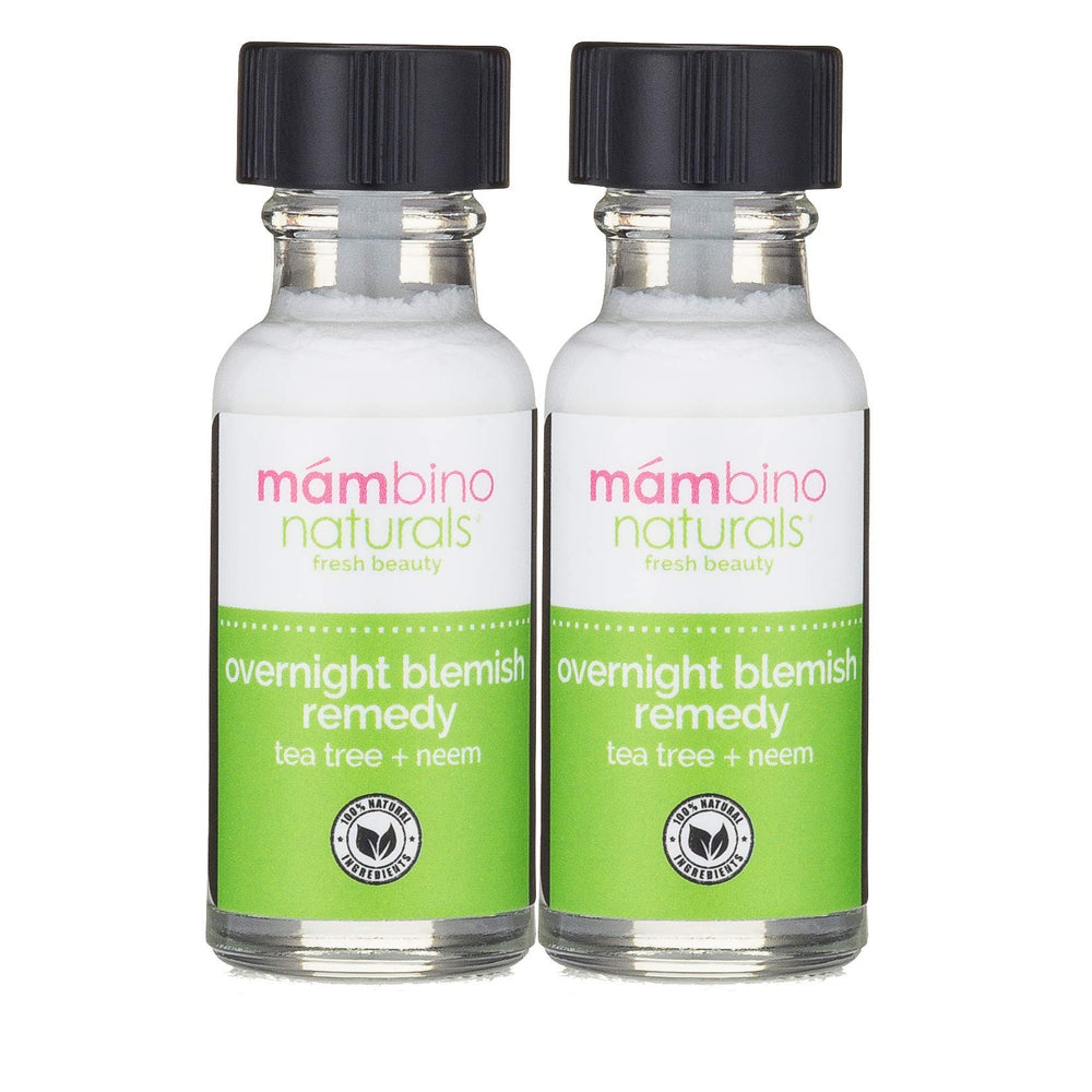 Mambino Organics Overnight Blemish Roll-On 2-pack shown for targeted night care