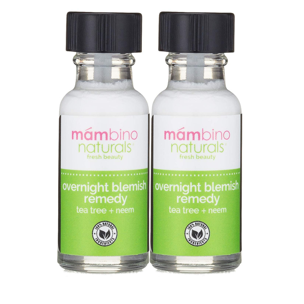 Mambino Organics Overnight Blemish Roll-On 2-pack shown for targeted night care