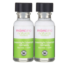 Mambino Organics Overnight Blemish Roll-On 2-pack shown for targeted night care