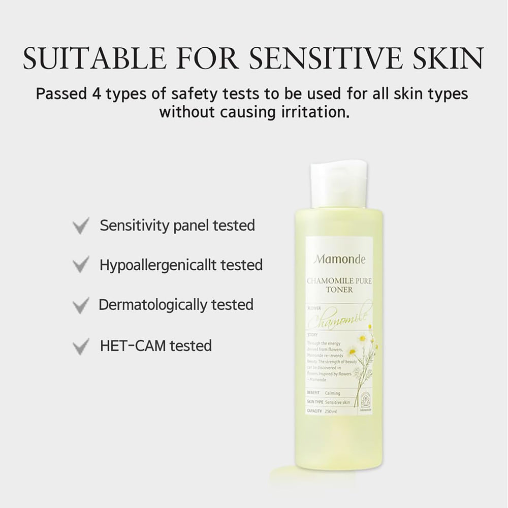 Mamonde Chamomile Pure Vegan Toner natural ingredients cue for clean beauty.