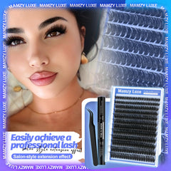Mamzy Luxe 240 pcs clusters 10-18mm for versatile DIY lash styles.