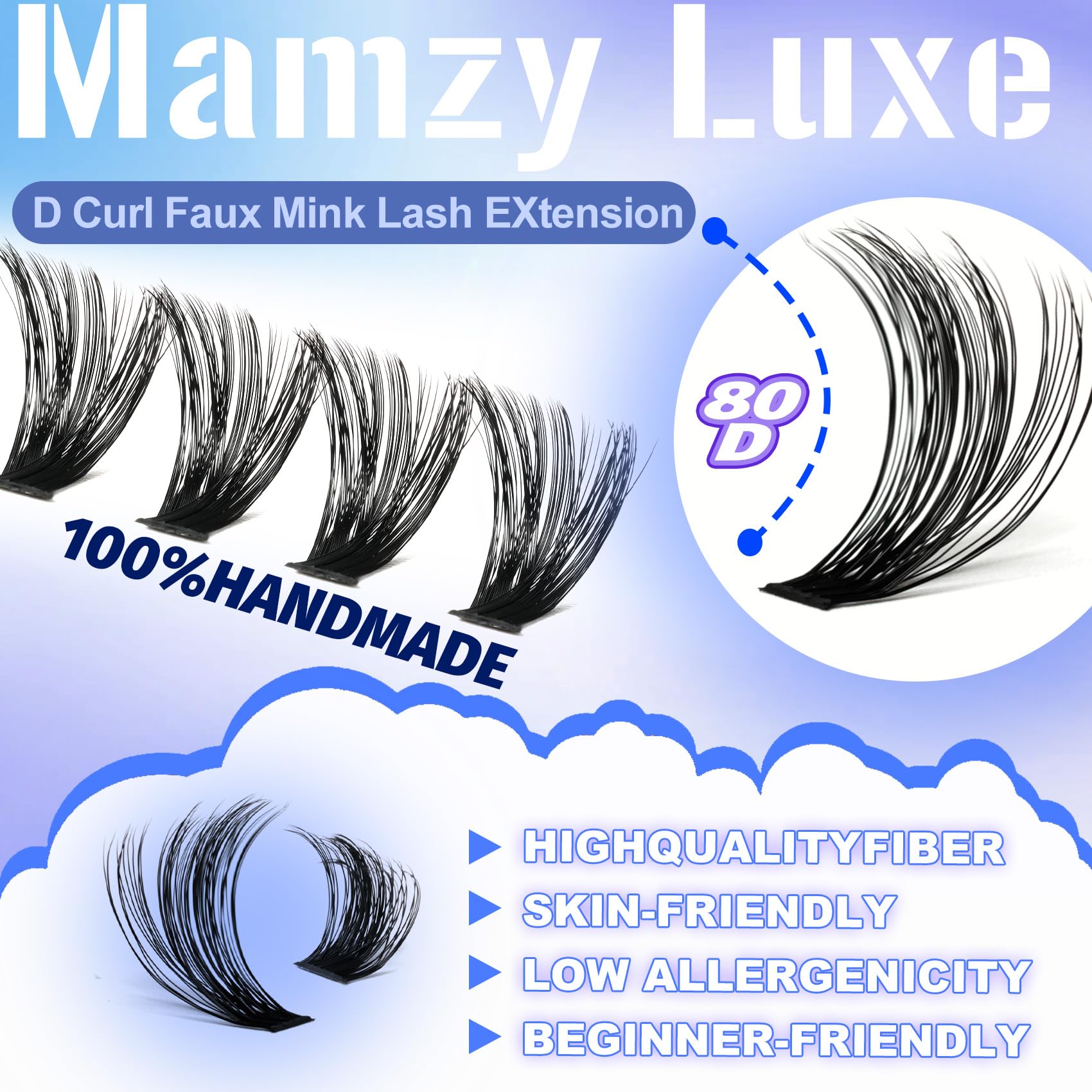 Mamzy Luxe beginner-friendly kit for effortless DIY lash extensions.