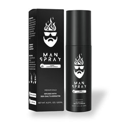 Man Essentials hair-fiber-locking-spray-bottle for secure hold.