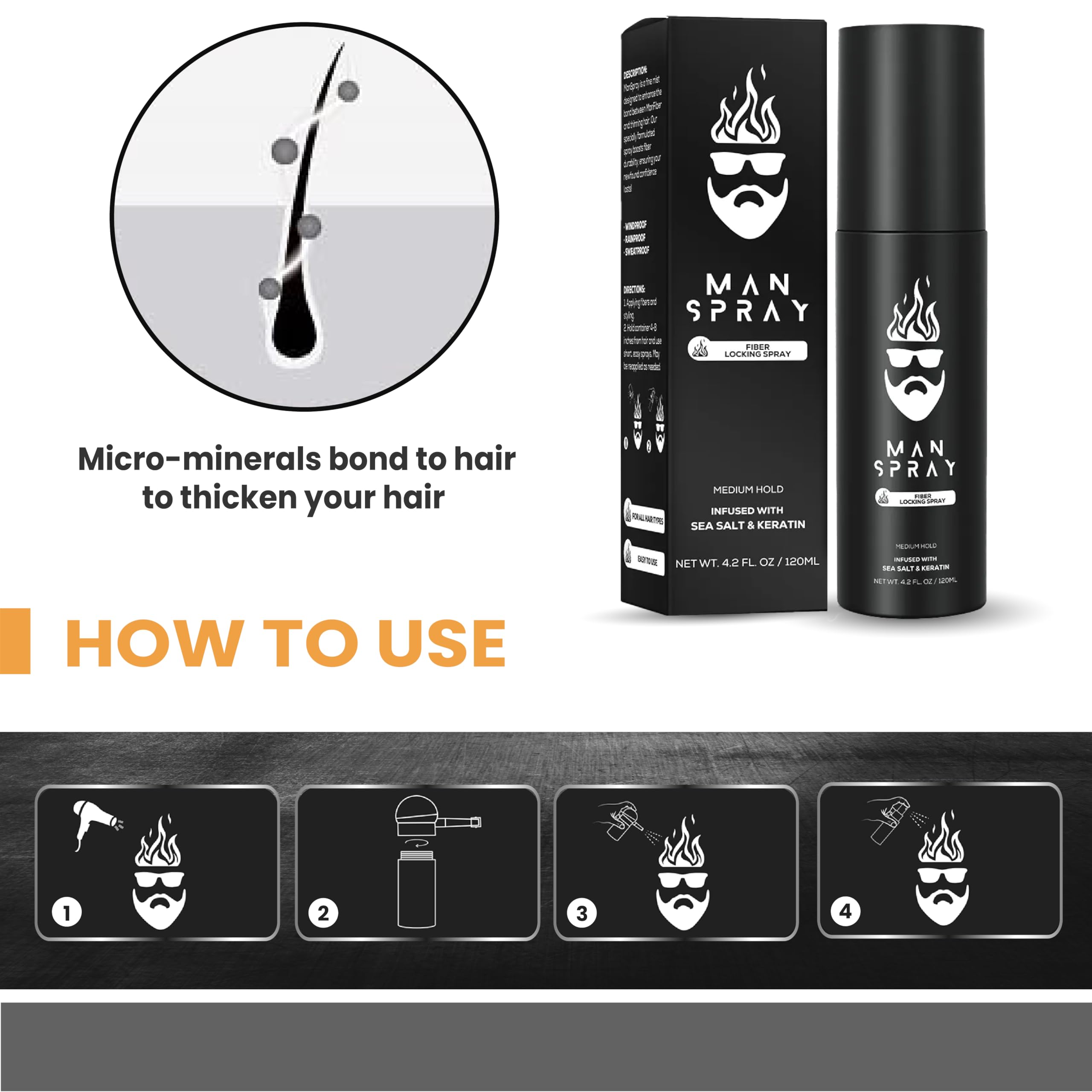 Man Essentials keratin-strengthening formula reinforces hair fibers.