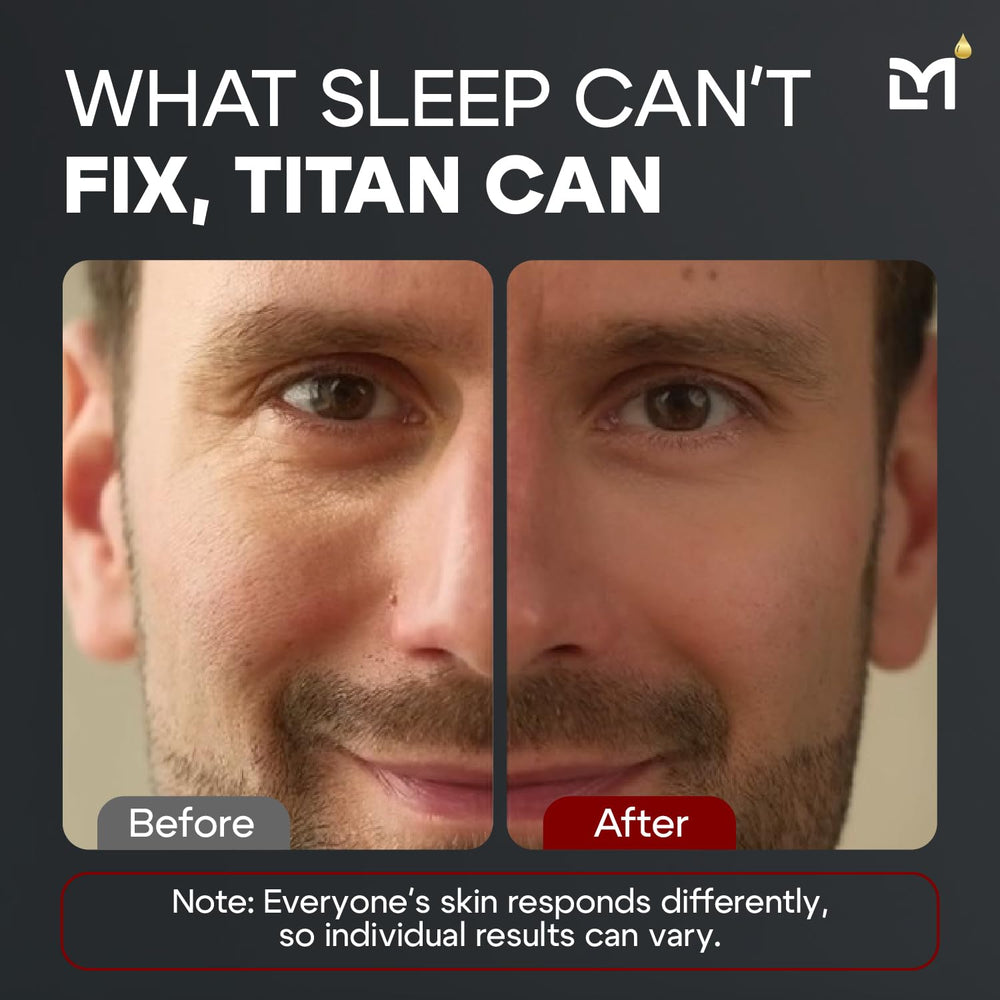 Close-up of Titan Eye Cream ingredients blend with peptides and herbs