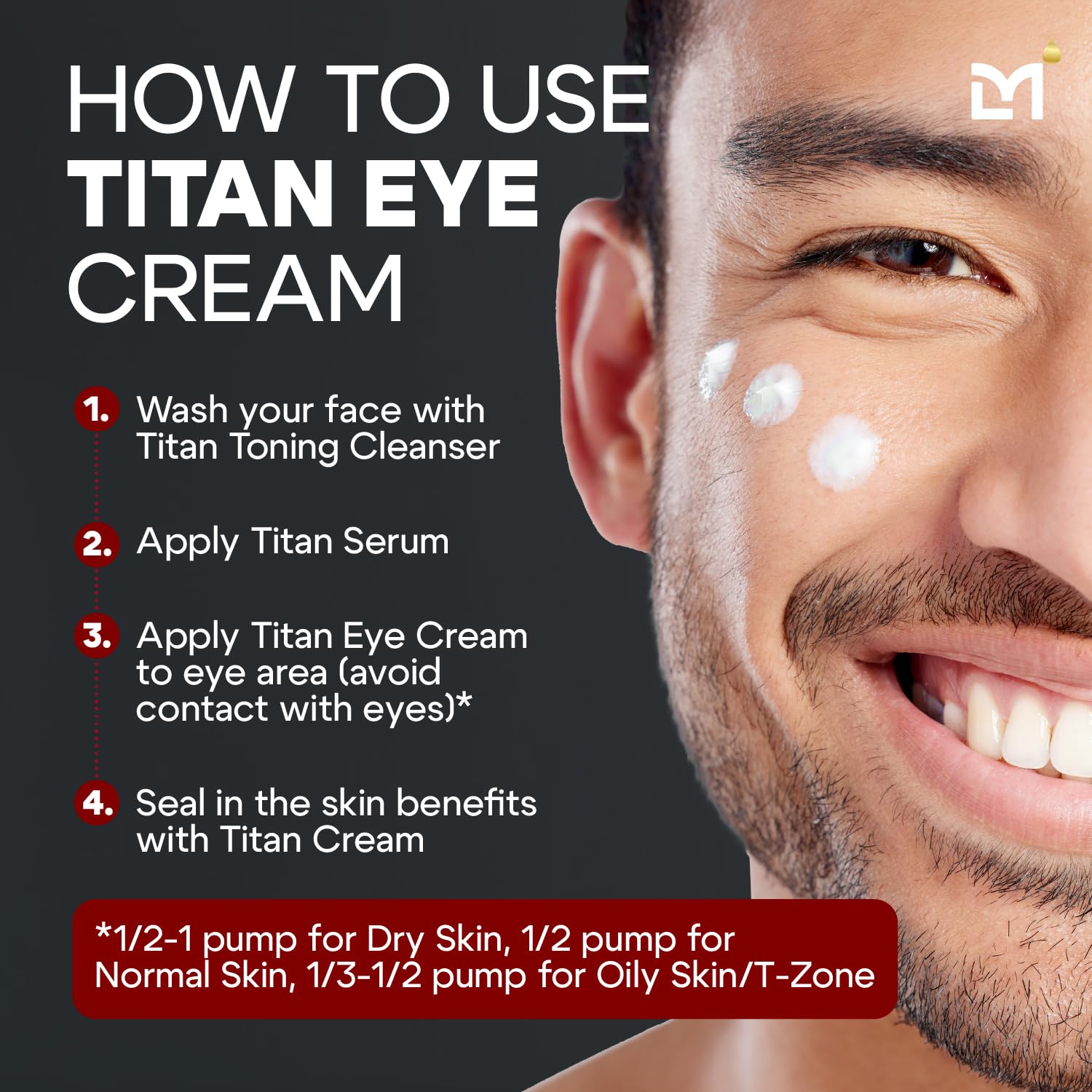 Texture close-up of Man Labs Titan Eye Cream, smooth and lightweight