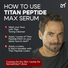 Applying Titan MAX serum to skin for smooth, hydrated texture.
