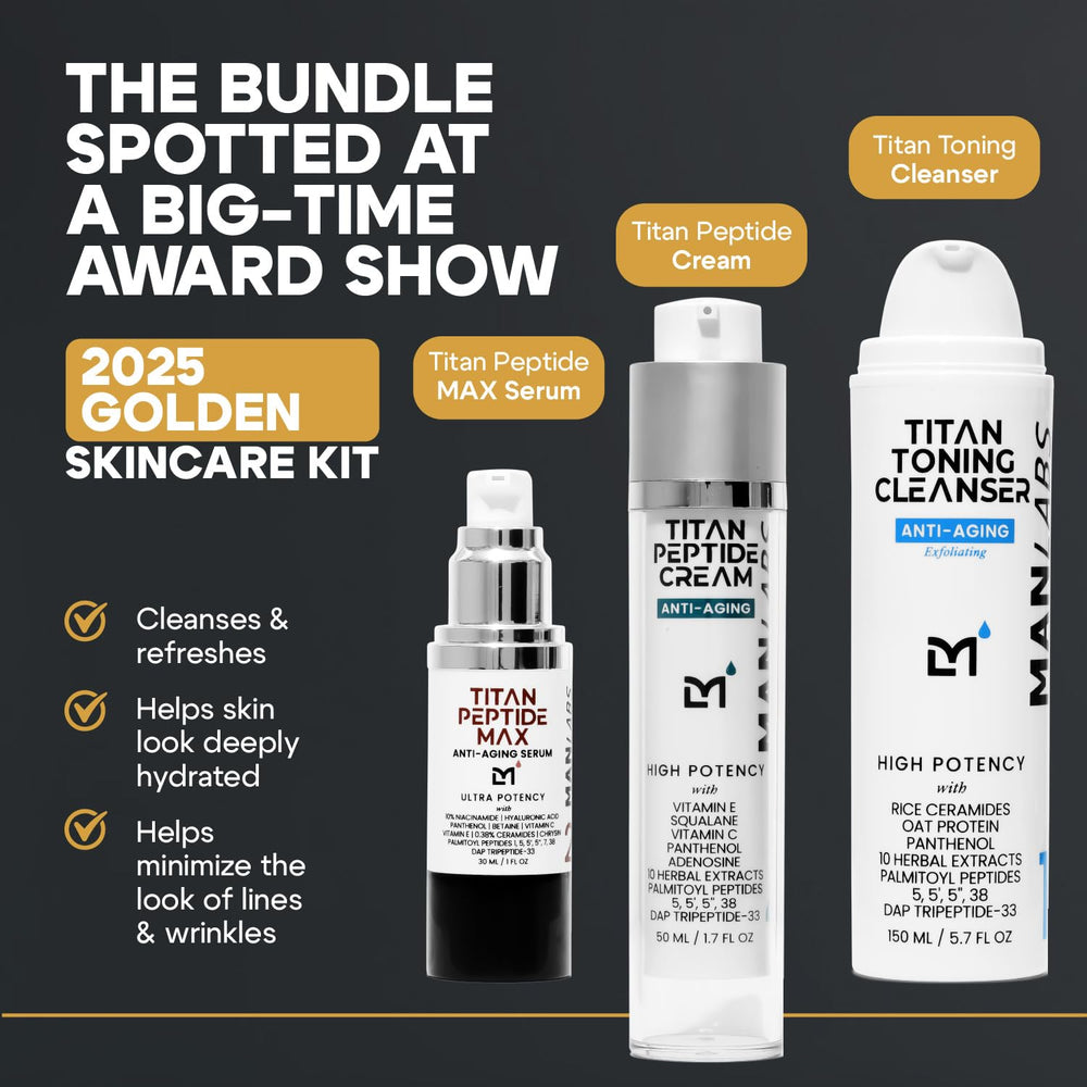Man Labs Titan Peptide Cream jar for daily hydration and glow.