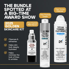 Man Labs Titan Peptide Cream jar for daily hydration and glow.