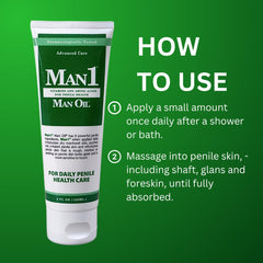 Silky, non-greasy texture of Man1 Man Oil on skin.