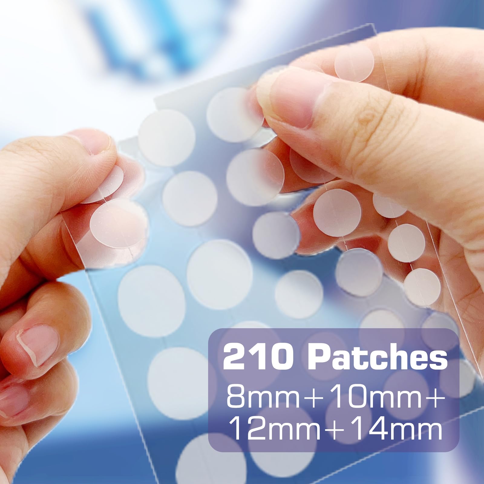 Mandabloom patch applied on the face for discreet blemish coverage.