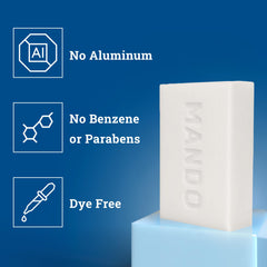 Mando 4-in-1 cleansing bar used as shampoo for hair cleansing and scalp refresh