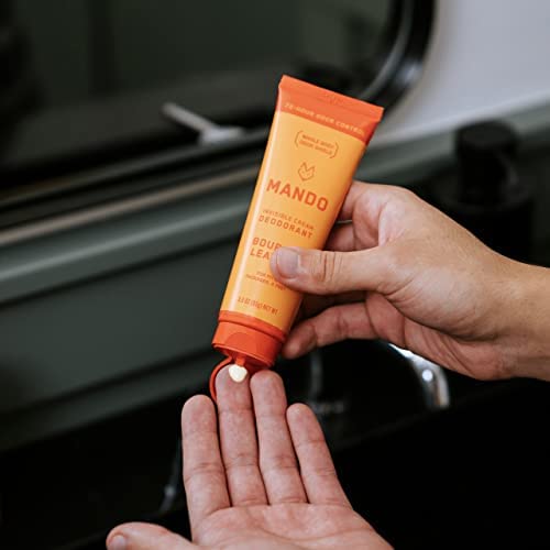 Mando Bourbon Leather Deodorant solid stick image for easy travel application