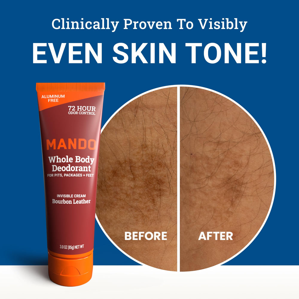 Bourbon Leather scent packaging for Mando deodorant