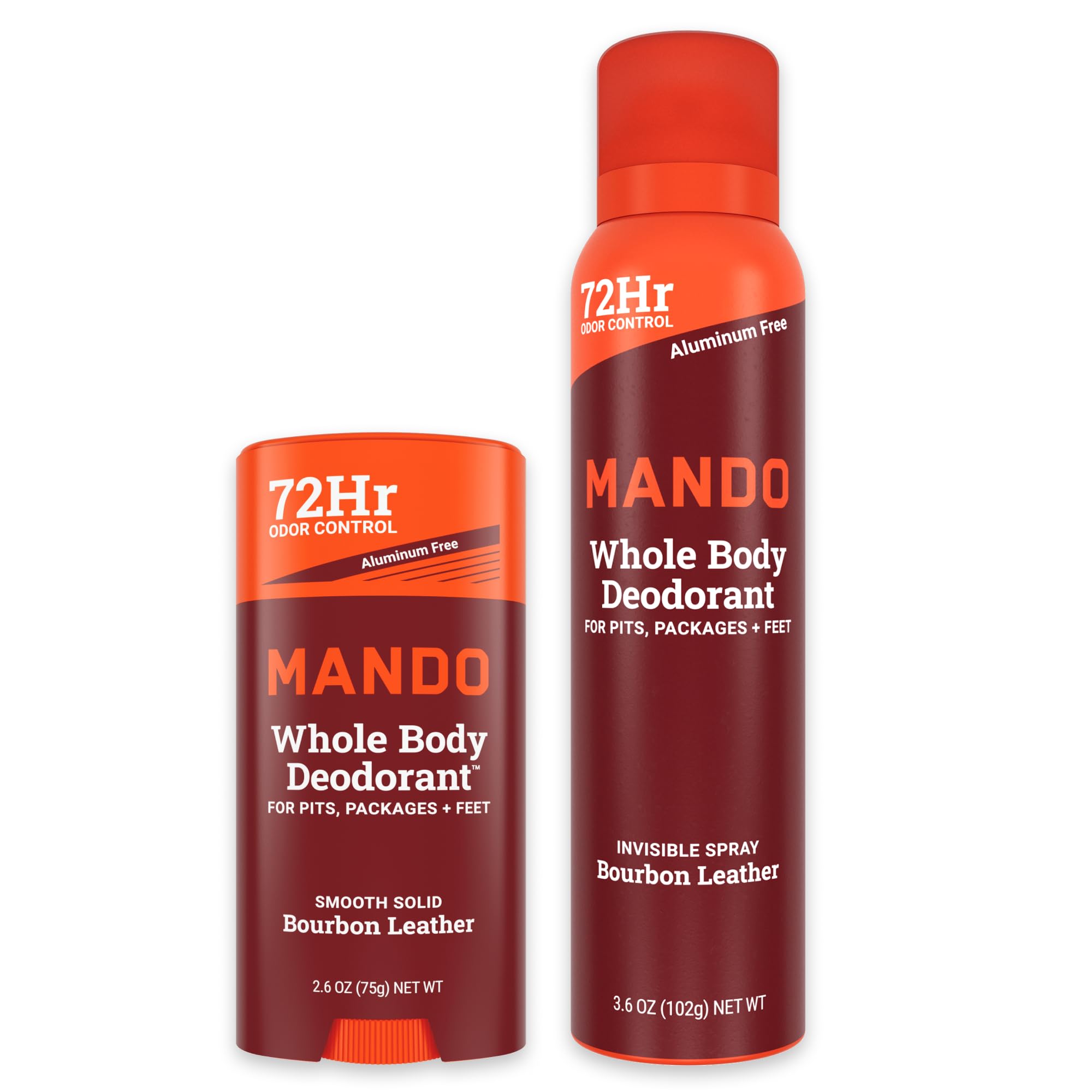 Mando Bourbon Leather solid stick for targeted odor control.