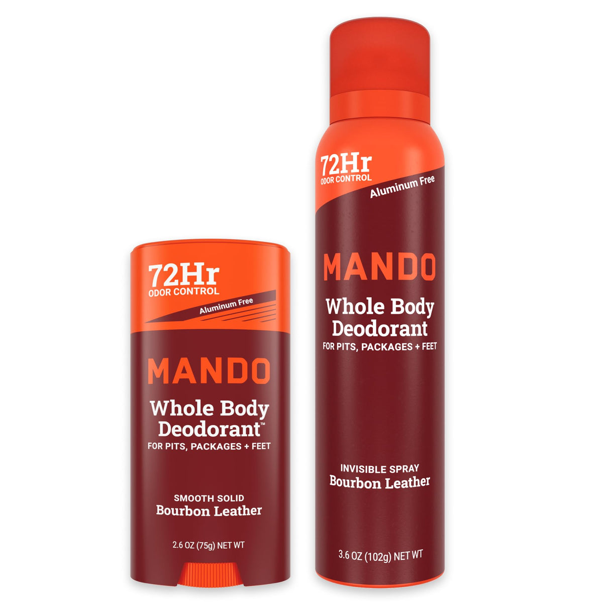 Mando Bourbon Leather solid stick for targeted odor control.