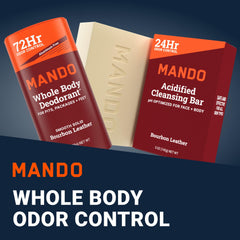 Mando 4-in-1 acidified cleansing bar balancing skin pH.