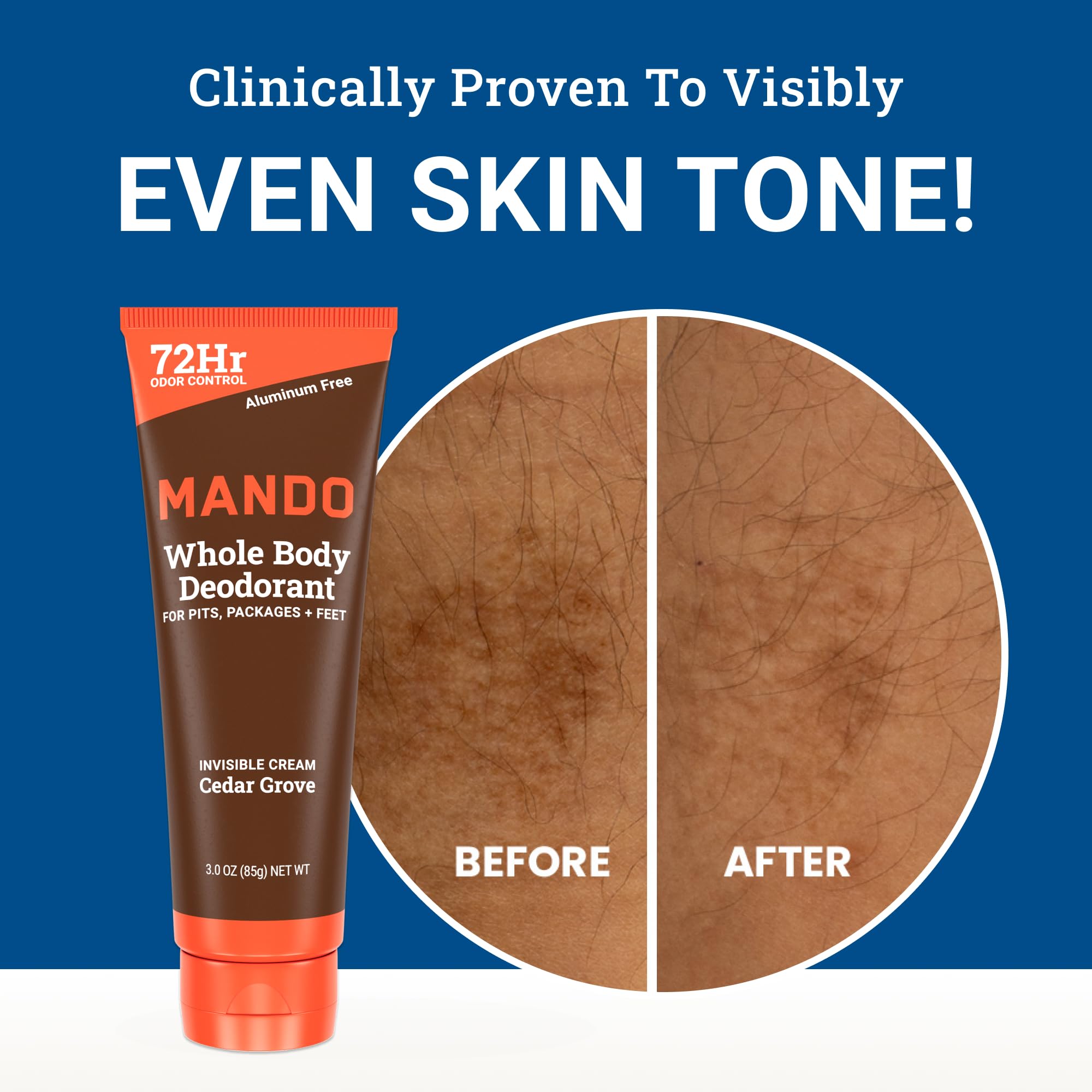 Mando cream texture close-up showing smooth application on skin.