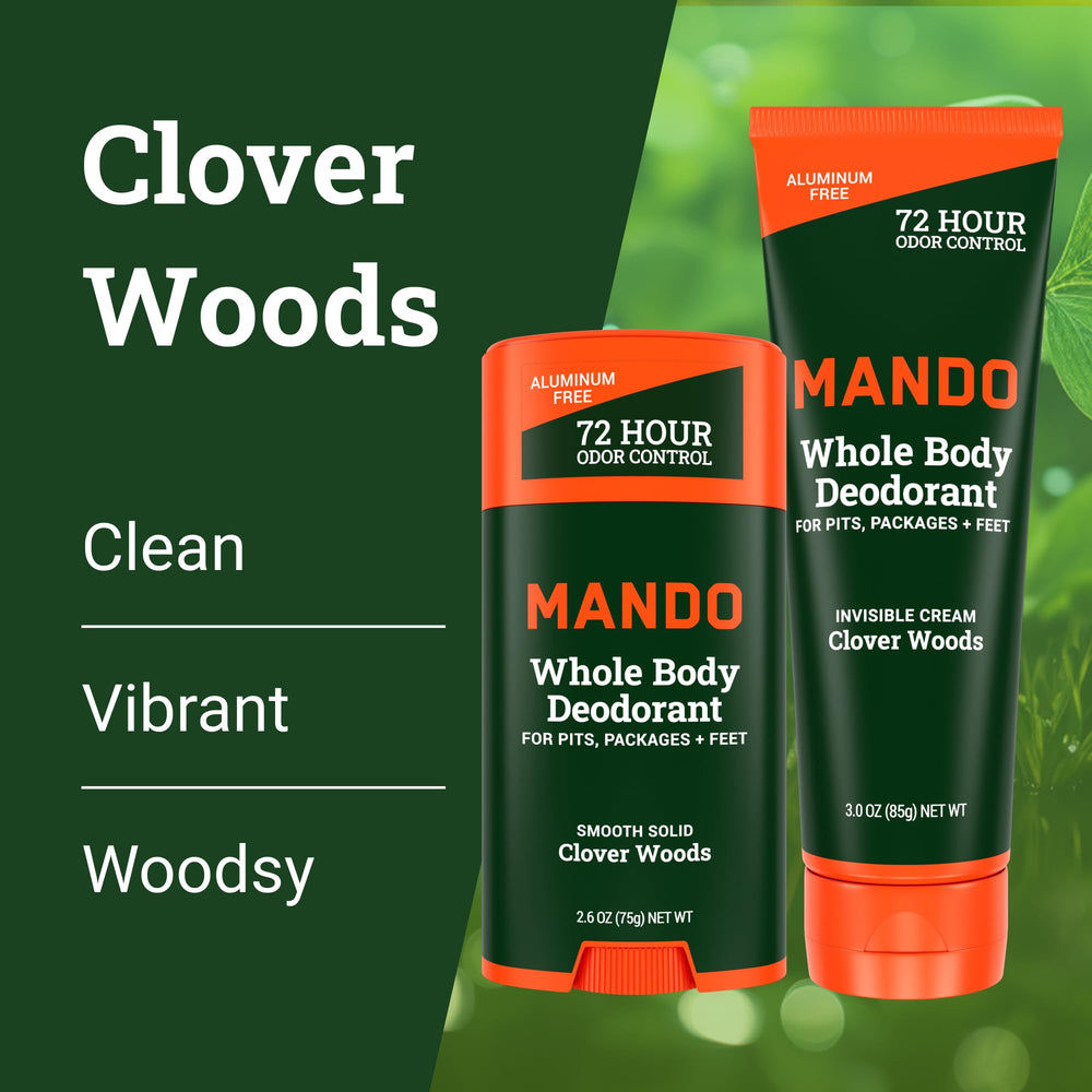 Mando deodorant swatch on skin demonstrating quick absorption