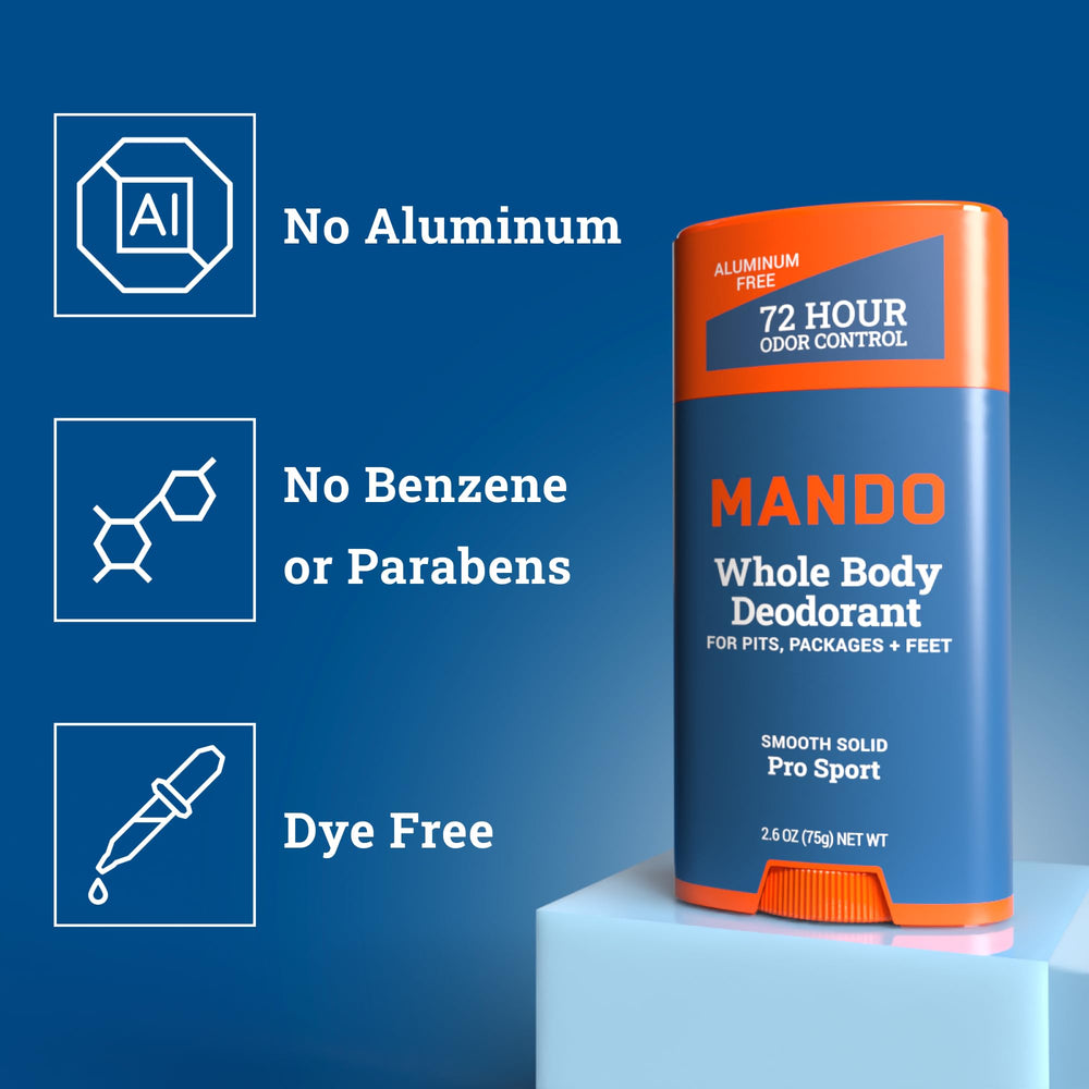 Mando Deodorant Wipes 15-count pack for on-the-go odor control.