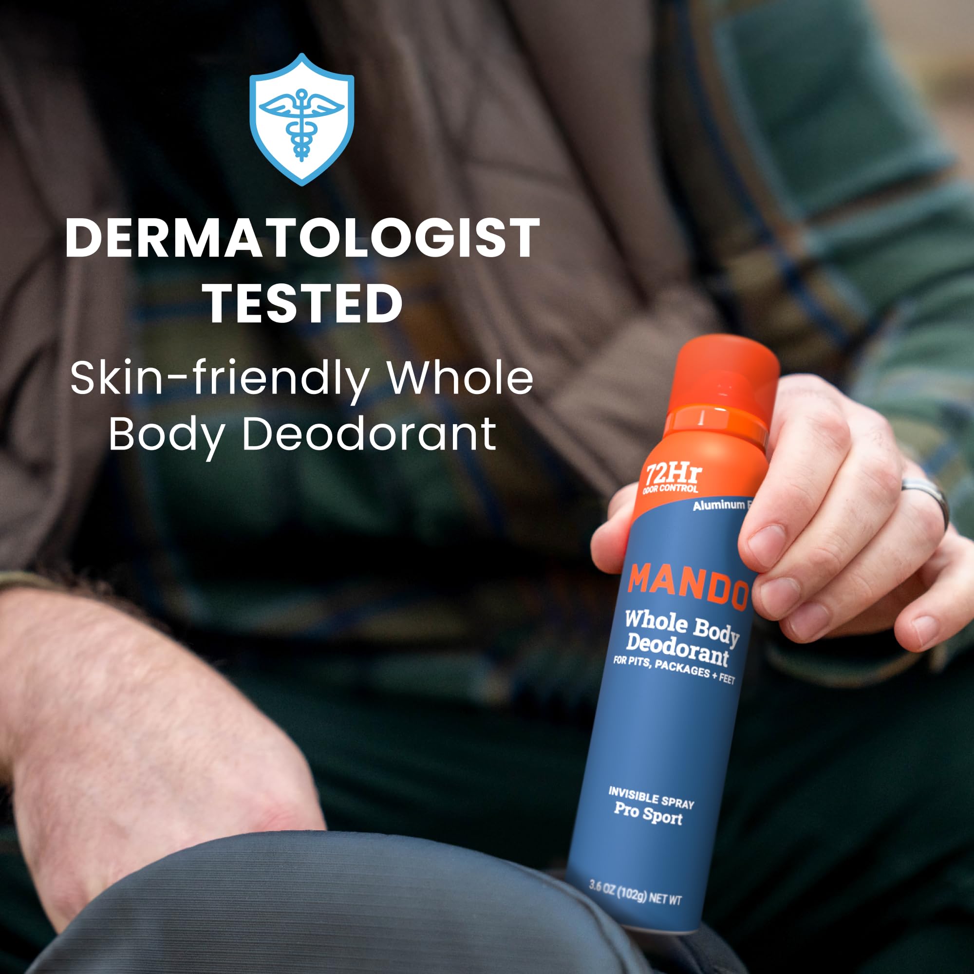 Mando dermatologist-tested label signaling safe daily use