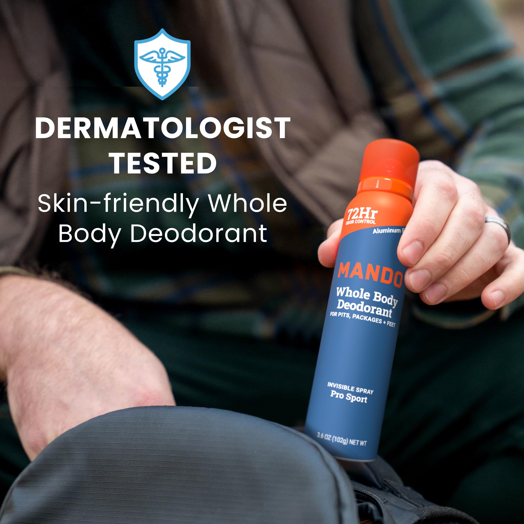 Mando invisible spray shown as residue-free application.