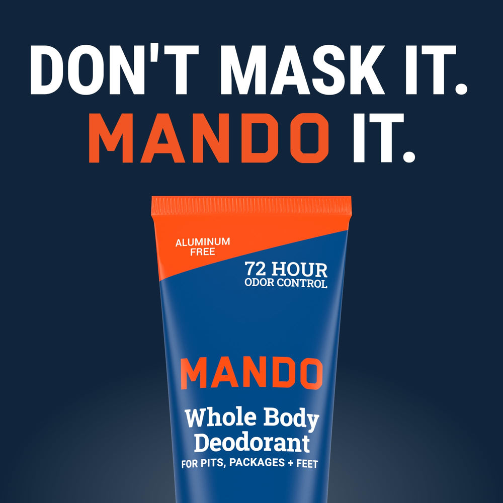 Mando pack-of-2 tubes stacked display communicates value and convenience