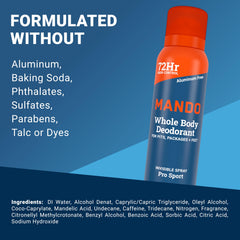 Bottle highlights aluminum-free and benzene-free claims for safer daily use.