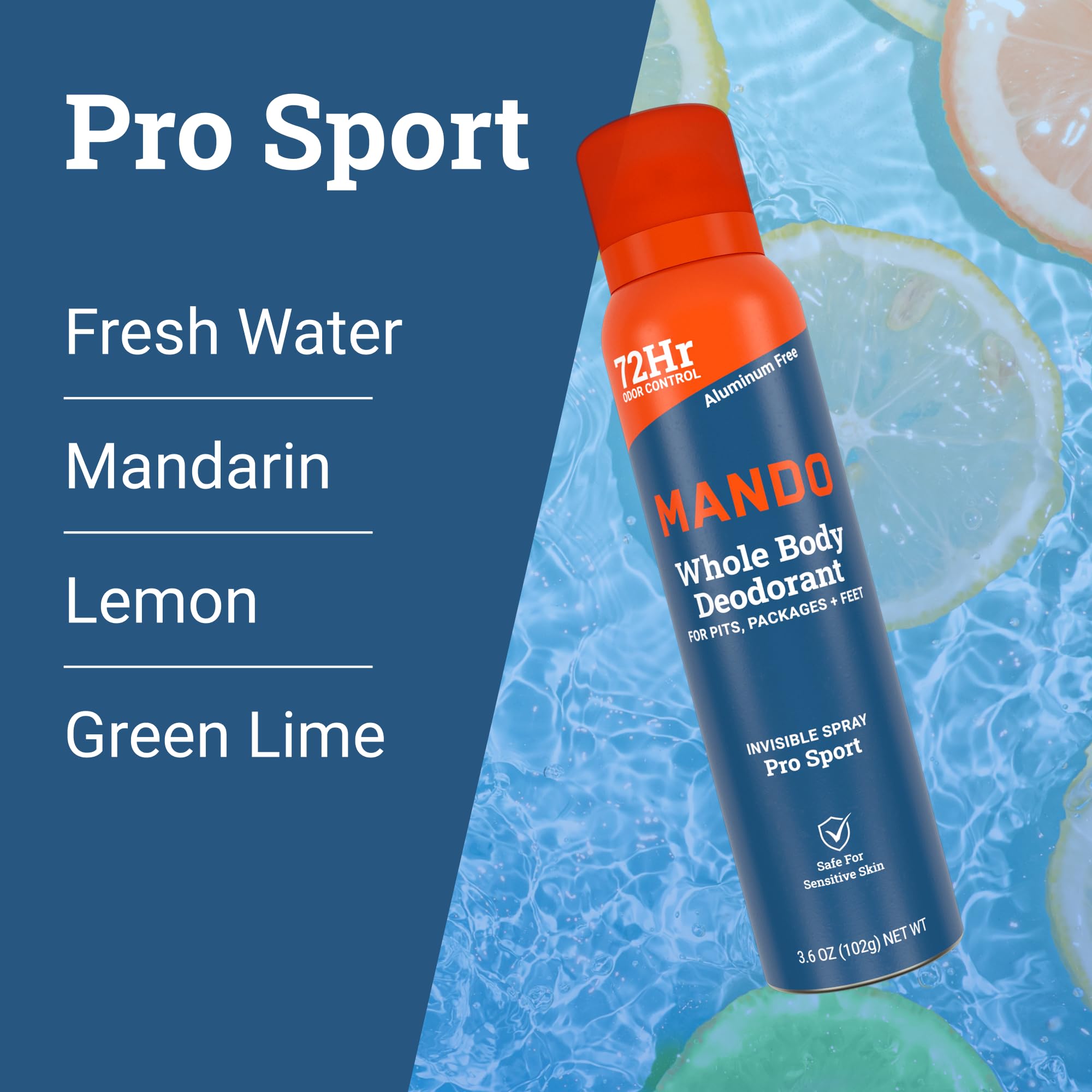 Applying Mando Pro Sport on armpits and feet for versatile protection.