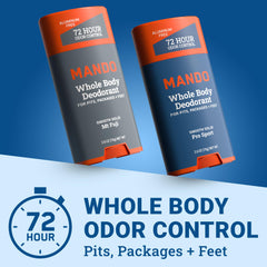 Mando Mt Fuji deodorant stick back label highlights skin-safe formula.