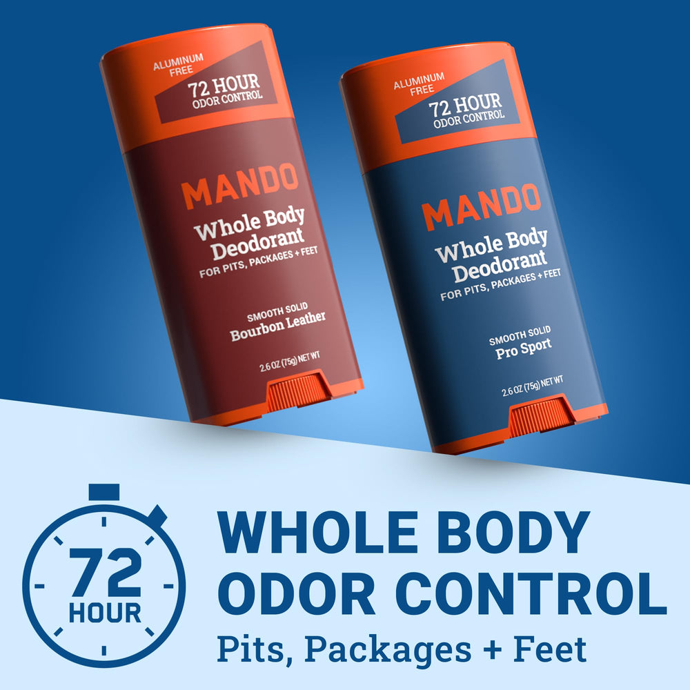 Mando Pro Sport deodorant stick with smooth application.