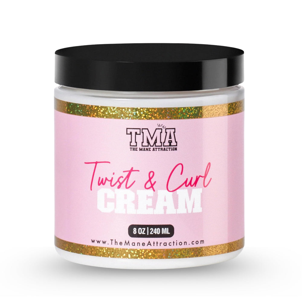 The Mane Attraction Twist & Curl Defining Cream bottle for lightweight definition and frizz control.