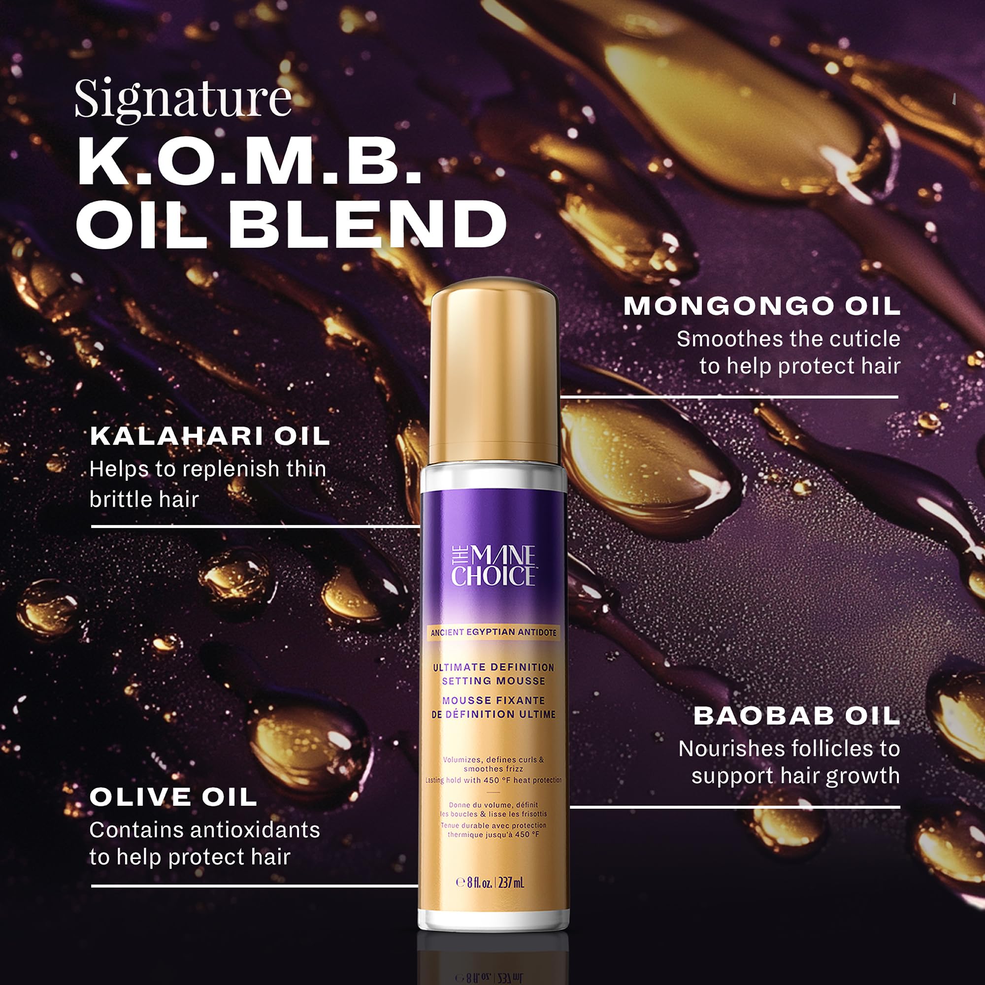 The Mane Choice Ancient Egyptian Antidote Setting Mousse defines curls with natural bounce.