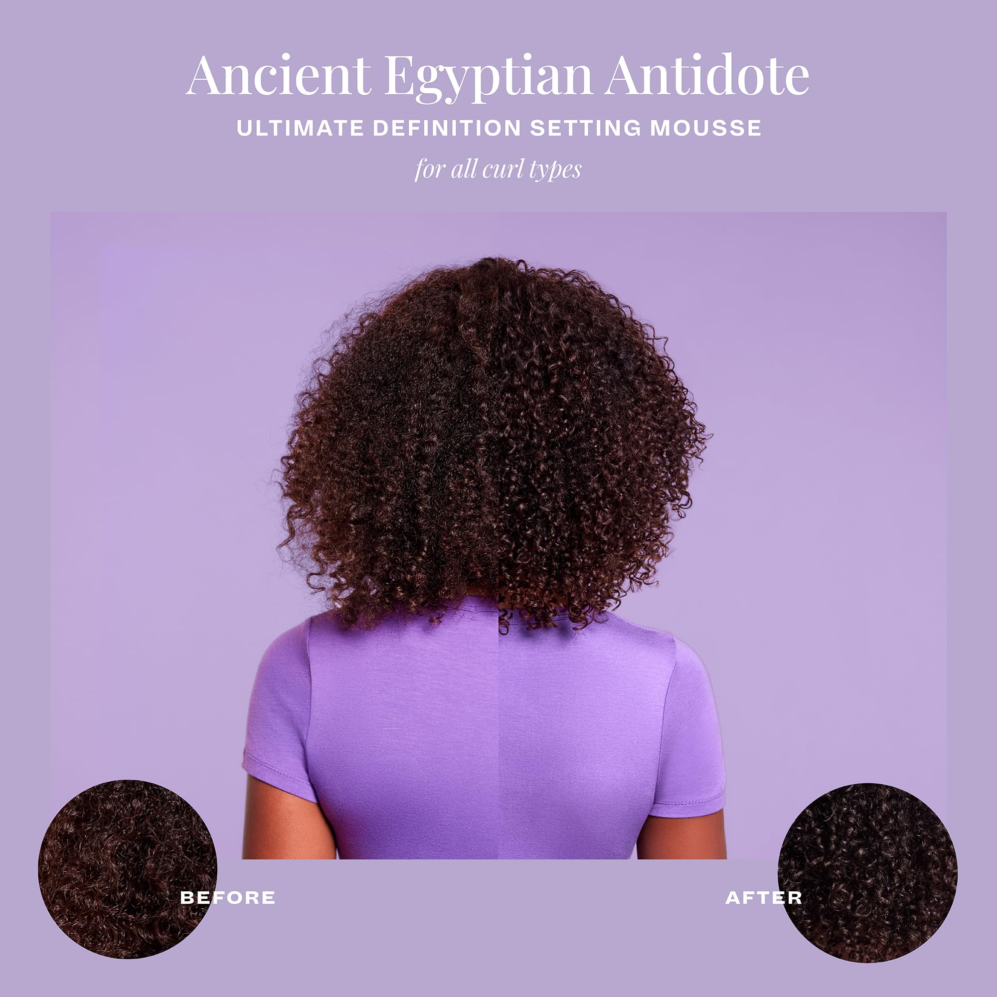 The Mane Choice ancient egyptian antidote setting mousse protects curls up to 450F during styling.