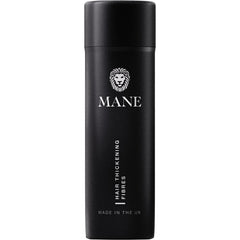 MANE Hair Building Fibers Jet Black blend naturally at the crown.