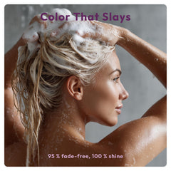 Blonde-ready protection helps prevent fading while maintaining luminosity between salon visits